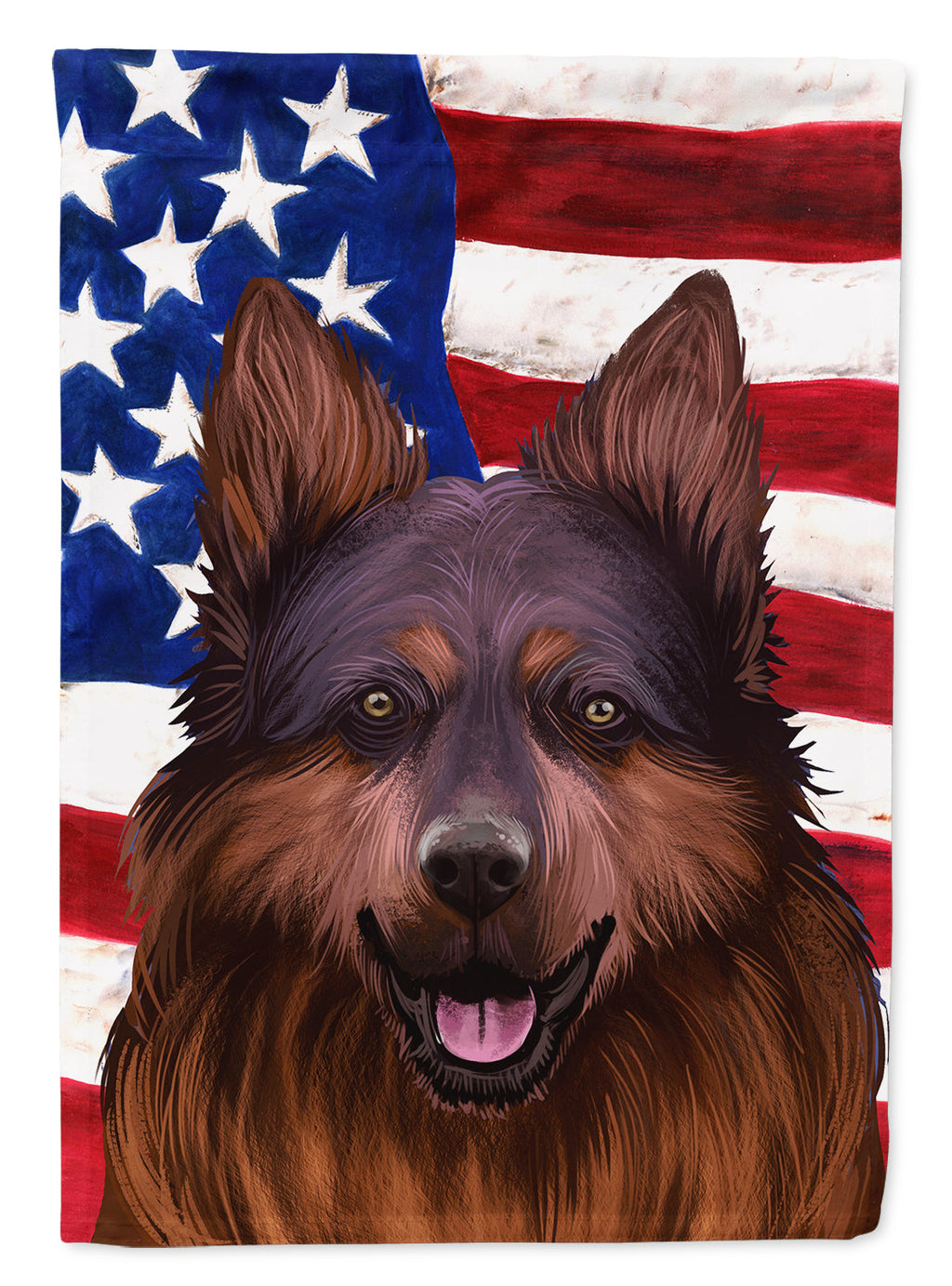 Bohemian Shepherd American Flag House Flag 28x40 Porch Sleeve Pole Decorative Outside Yard Banner Artwork Wall Hanging, Polyester