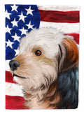 Bosnian Coarse-haired Hound American Flag House Flag 28x40 Porch Sleeve Pole Decorative Outside Yard Banner Artwork Wall Hanging, Polyester