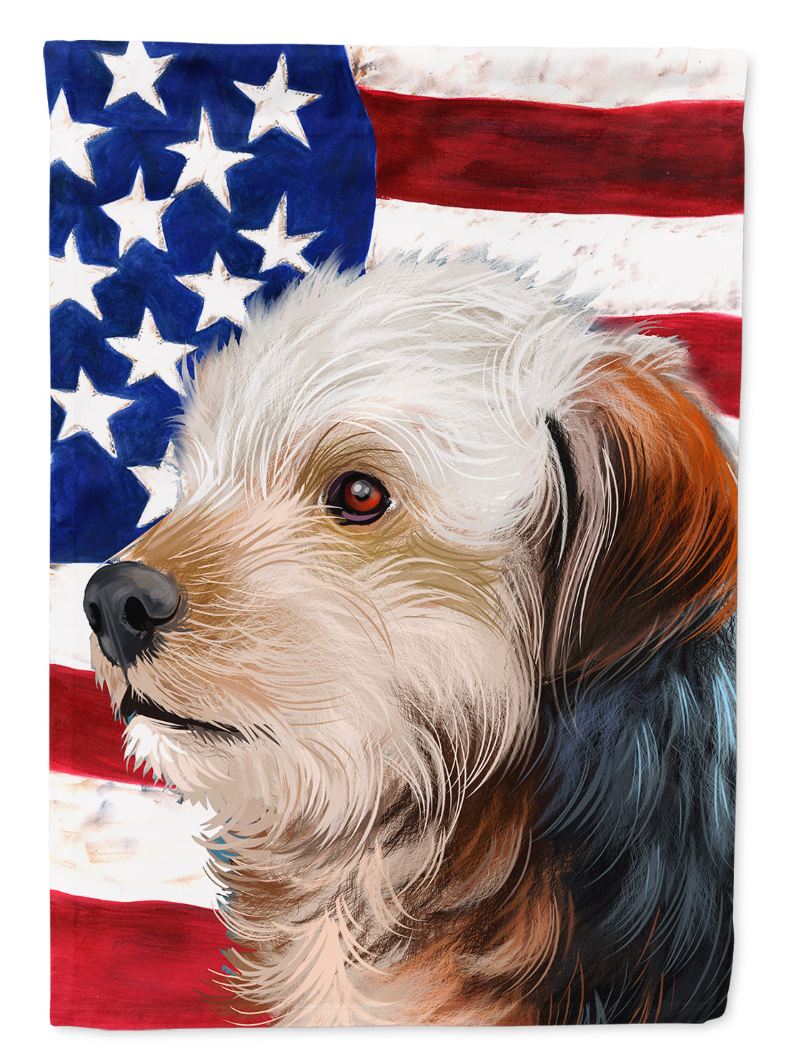 Bosnian Coarse-haired Hound American Flag House Flag 28x40 Porch Sleeve Pole Decorative Outside Yard Banner Artwork Wall Hanging, Polyester