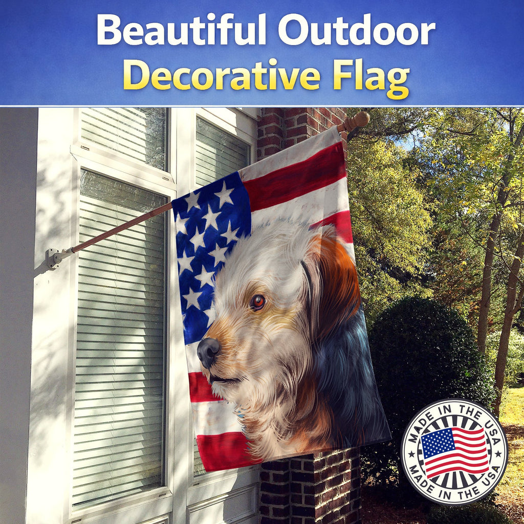 Bosnian Coarse-haired Hound American Flag House Flag 28x40 Porch Sleeve Pole Decorative Outside Yard Banner Artwork Wall Hanging, Polyester