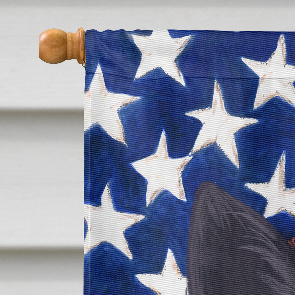 Bouvier des Ardennes American Flag House Flag 28x40 Porch Sleeve Pole Decorative Outside Yard Banner Artwork Wall Hanging, Polyester