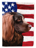 Boykin Spaniel Dog American Flag House Flag 28x40 Porch Sleeve Pole Decorative Outside Yard Banner Artwork Wall Hanging, Polyester