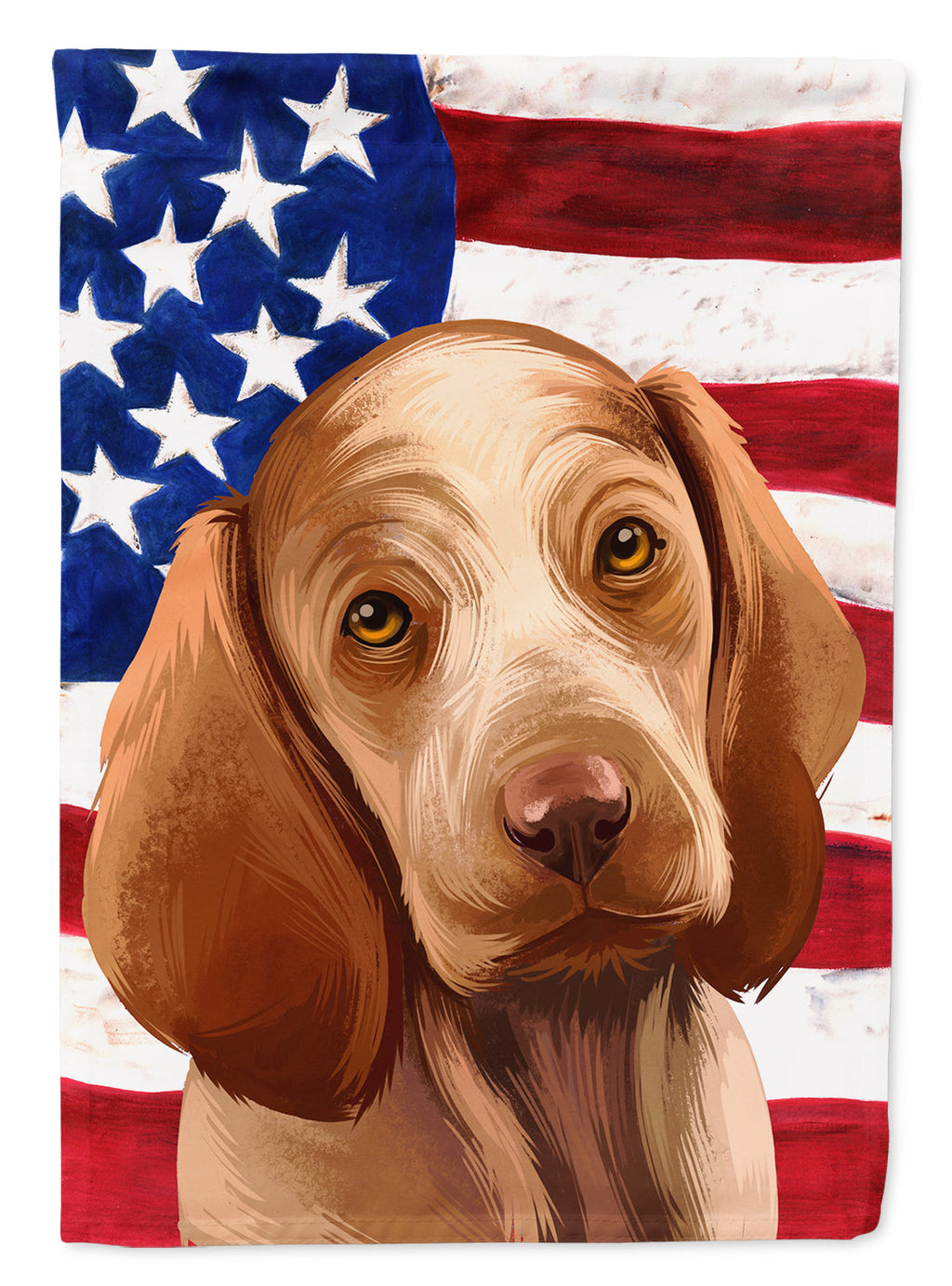 Bracco Italiano Dog American Flag House Flag 28x40 Porch Sleeve Pole Decorative Outside Yard Banner Artwork Wall Hanging, Polyester