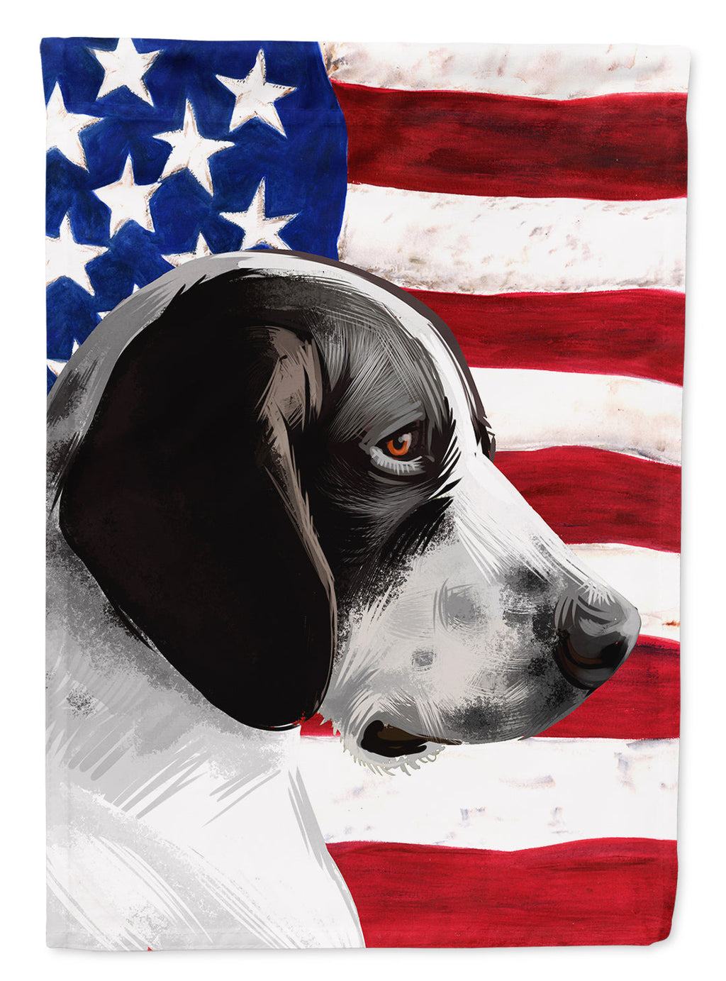 Braque d'Auvergne Dog American Flag House Flag 28x40 Porch Sleeve Pole Decorative Outside Yard Banner Artwork Wall Hanging, Polyester