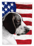 Braque d'Auvergne Dog American Flag House Flag 28x40 Porch Sleeve Pole Decorative Outside Yard Banner Artwork Wall Hanging, Polyester