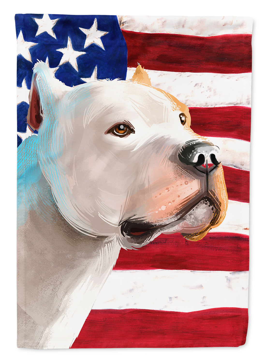 Brazilian Dogo American Flag House Flag 28x40 Porch Sleeve Pole Decorative Outside Yard Banner Artwork Wall Hanging, Polyester