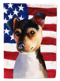 Brazilian Terrier Dog American Flag House Flag 28x40 Porch Sleeve Pole Decorative Outside Yard Banner Artwork Wall Hanging, Polyester