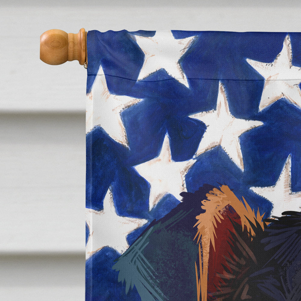 Brazilian Terrier Dog American Flag House Flag 28x40 Porch Sleeve Pole Decorative Outside Yard Banner Artwork Wall Hanging, Polyester