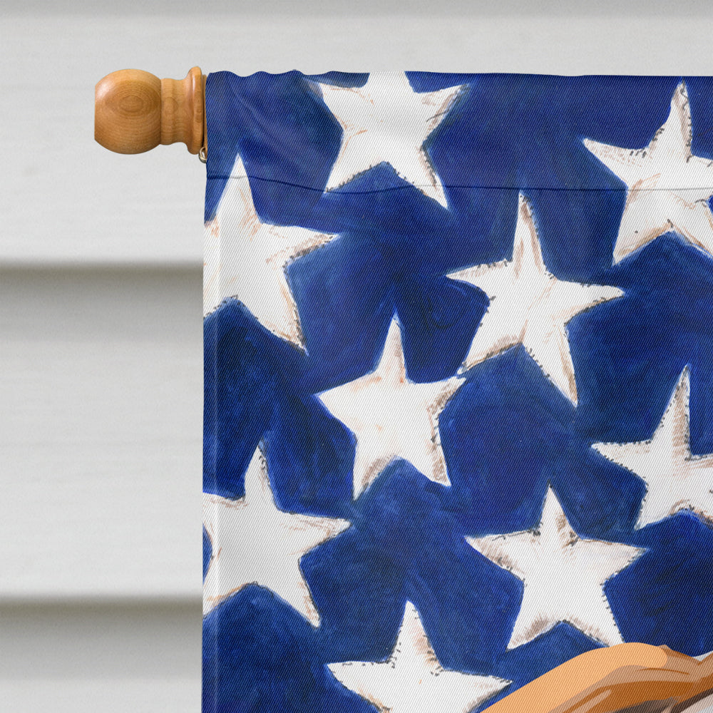 English Bulldog Dog American Flag House Flag 28x40 Porch Sleeve Pole Decorative Outside Yard Banner Artwork Wall Hanging, Polyester