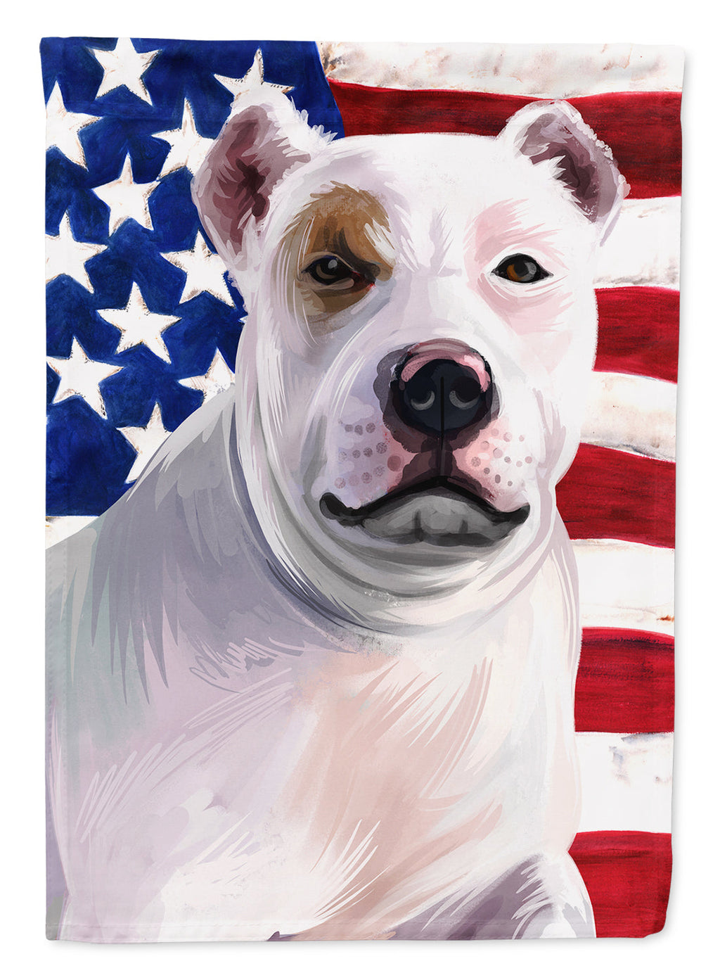 Bully Kutta Dog American Flag House Flag 28x40 Porch Sleeve Pole Decorative Outside Yard Banner Artwork Wall Hanging, Polyester