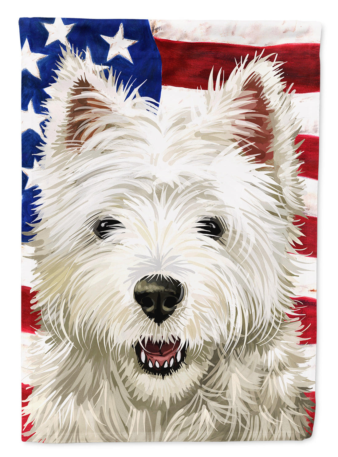 Cairn Terrier Dog American Flag House Flag 28x40 Porch Sleeve Pole Decorative Outside Yard Banner Artwork Wall Hanging, Polyester