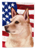 Canaan Dog American Flag House Flag 28x40 Porch Sleeve Pole Decorative Outside Yard Banner Artwork Wall Hanging, Polyester