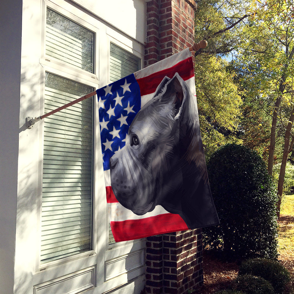 Cane Corso Dog American Flag House Flag 28x40 Porch Sleeve Pole Decorative Outside Yard Banner Artwork Wall Hanging, Polyester