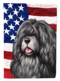 Portuguese Sheepdog American Flag House Flag 28x40 Porch Sleeve Pole Decorative Outside Yard Banner Artwork Wall Hanging, Polyester