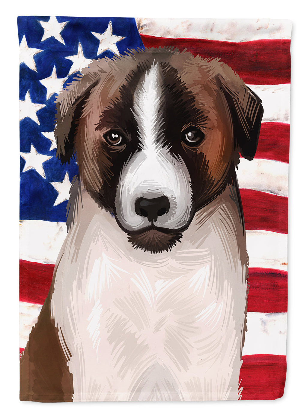 Cao de Gado Transmontano American Flag House Flag 28x40 Porch Sleeve Pole Decorative Outside Yard Banner Artwork Wall Hanging, Polyester