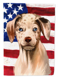 Catahoula Leopard Dog American Flag House Flag 28x40 Porch Sleeve Pole Decorative Outside Yard Banner Artwork Wall Hanging, Polyester