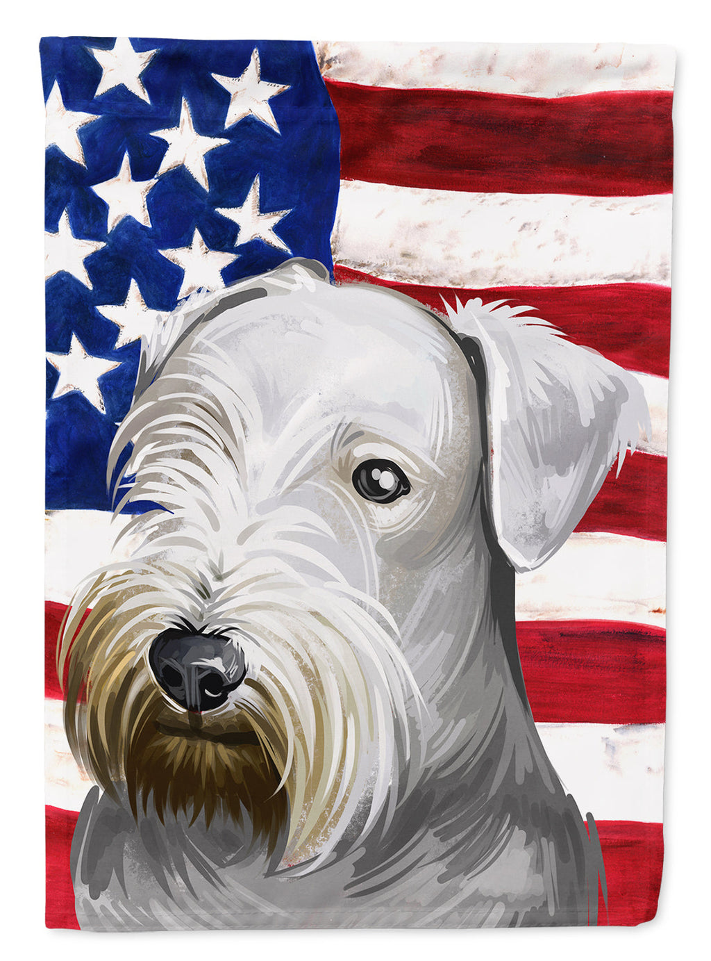 Cesky Terrier Dog American Flag House Flag 28x40 Porch Sleeve Pole Decorative Outside Yard Banner Artwork Wall Hanging, Polyester