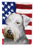 Cesky Terrier Dog American Flag House Flag 28x40 Porch Sleeve Pole Decorative Outside Yard Banner Artwork Wall Hanging, Polyester