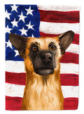 Chinook Dog American Flag House Flag 28x40 Porch Sleeve Pole Decorative Outside Yard Banner Artwork Wall Hanging, Polyester