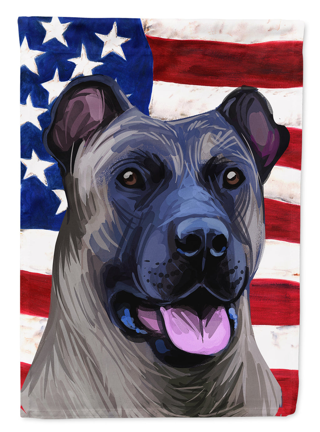 Cimarron Dog American Flag House Flag 28x40 Porch Sleeve Pole Decorative Outside Yard Banner Artwork Wall Hanging, Polyester