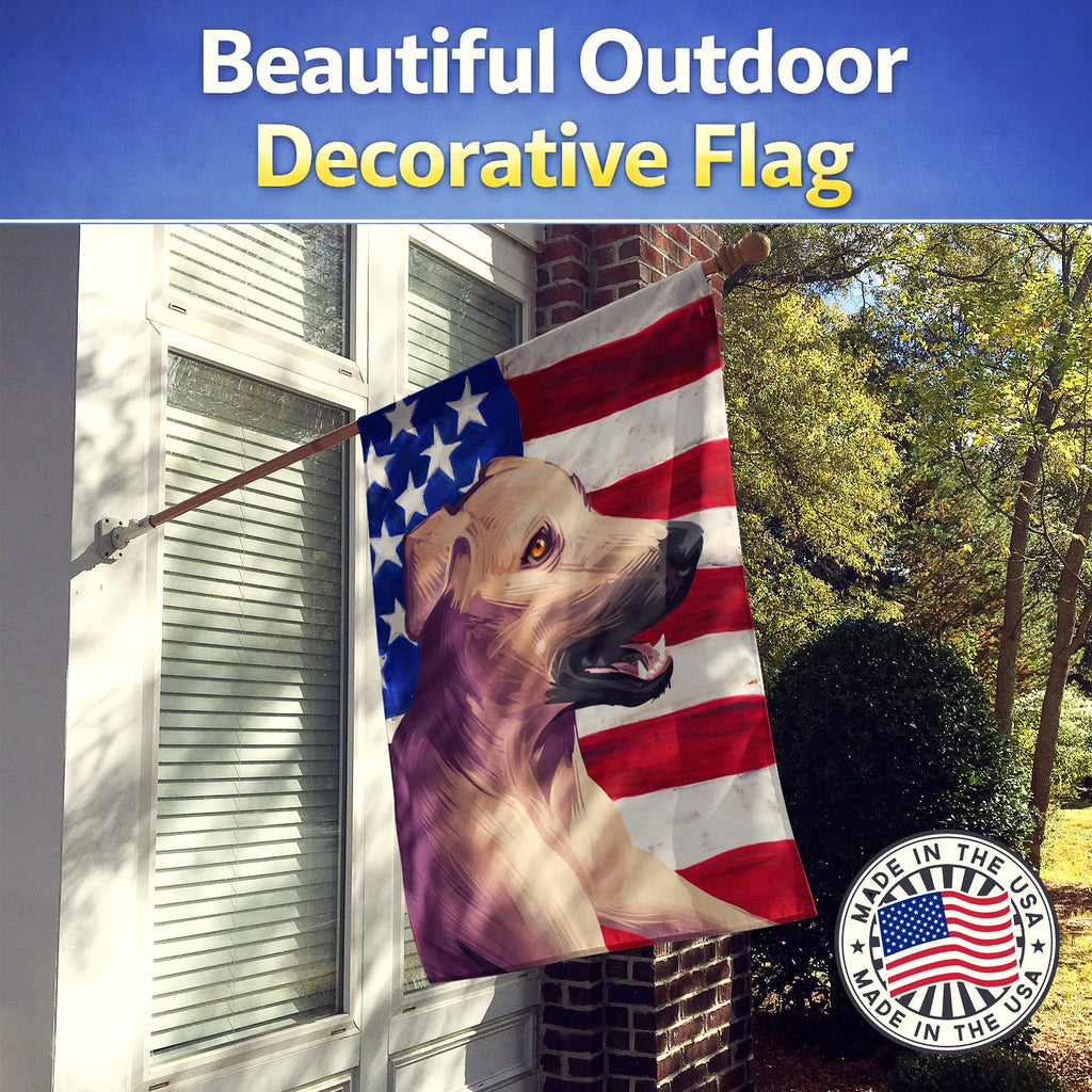 Combai Dog American Flag House Flag 28x40 Porch Sleeve Pole Decorative Outside Yard Banner Artwork Wall Hanging, Polyester