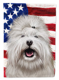 Coton de Tulear Dog American Flag House Flag 28x40 Porch Sleeve Pole Decorative Outside Yard Banner Artwork Wall Hanging, Polyester