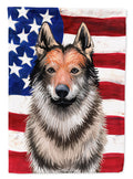 Czechoslovakian Wolfdog American Flag House Flag 28x40 Porch Sleeve Pole Decorative Outside Yard Banner Artwork Wall Hanging, Polyester