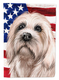 Dandie Dinmont Terrier American Flag House Flag 28x40 Porch Sleeve Pole Decorative Outside Yard Banner Artwork Wall Hanging, Polyester