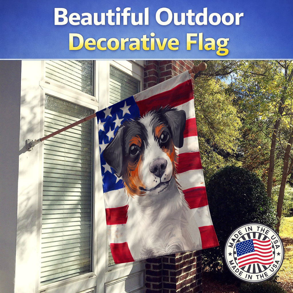 Danish-Swedish Farmdog American Flag House Flag 28x40 Porch Sleeve Pole Decorative Outside Yard Banner Artwork Wall Hanging, Polyester