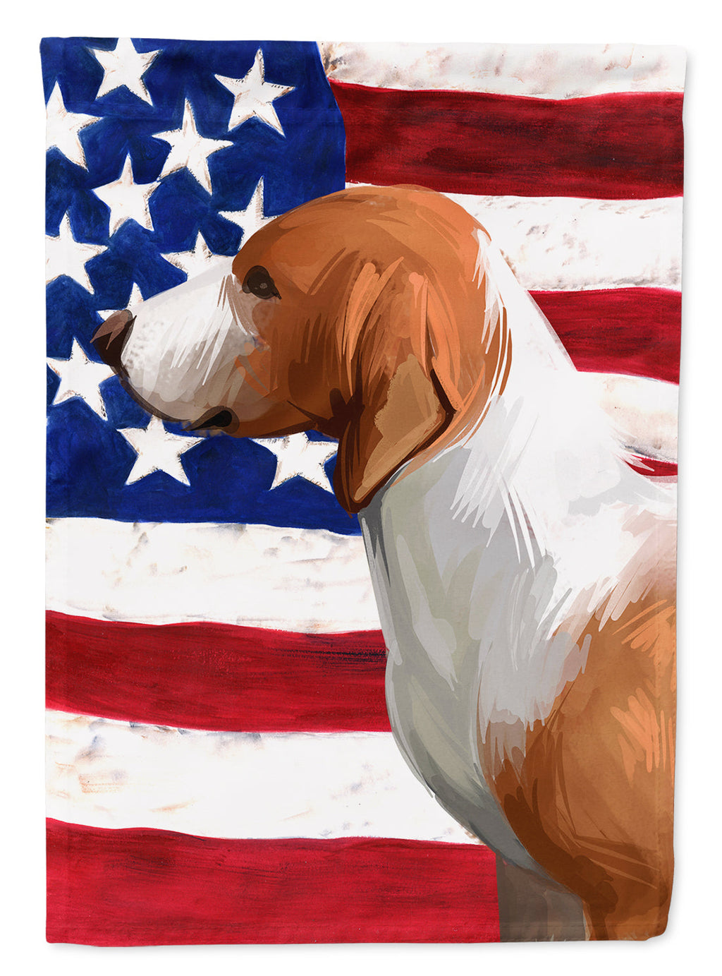 Drever Dog American Flag House Flag 28x40 Porch Sleeve Pole Decorative Outside Yard Banner Artwork Wall Hanging, Polyester