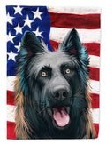 Dutch Shepherd Dog American Flag House Flag 28x40 Porch Sleeve Pole Decorative Outside Yard Banner Artwork Wall Hanging, Polyester