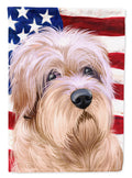 Dutch Smoushond Dog American Flag House Flag 28x40 Porch Sleeve Pole Decorative Outside Yard Banner Artwork Wall Hanging, Polyester