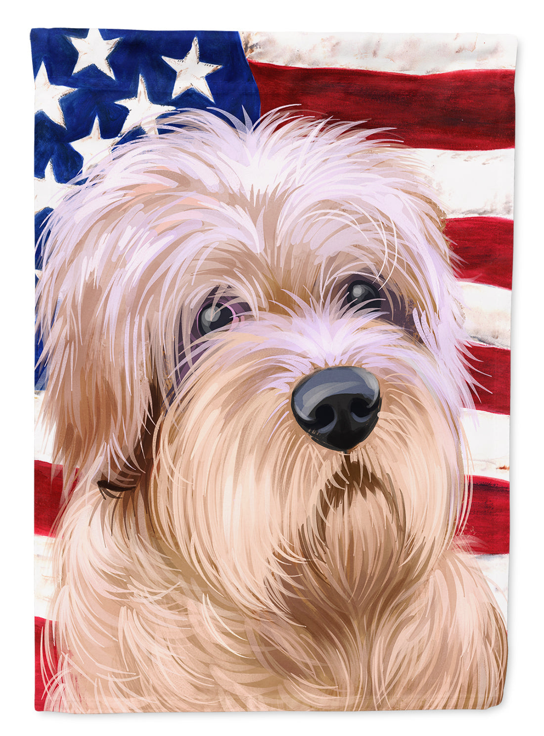 Dutch Smoushond Dog American Flag House Flag 28x40 Porch Sleeve Pole Decorative Outside Yard Banner Artwork Wall Hanging, Polyester
