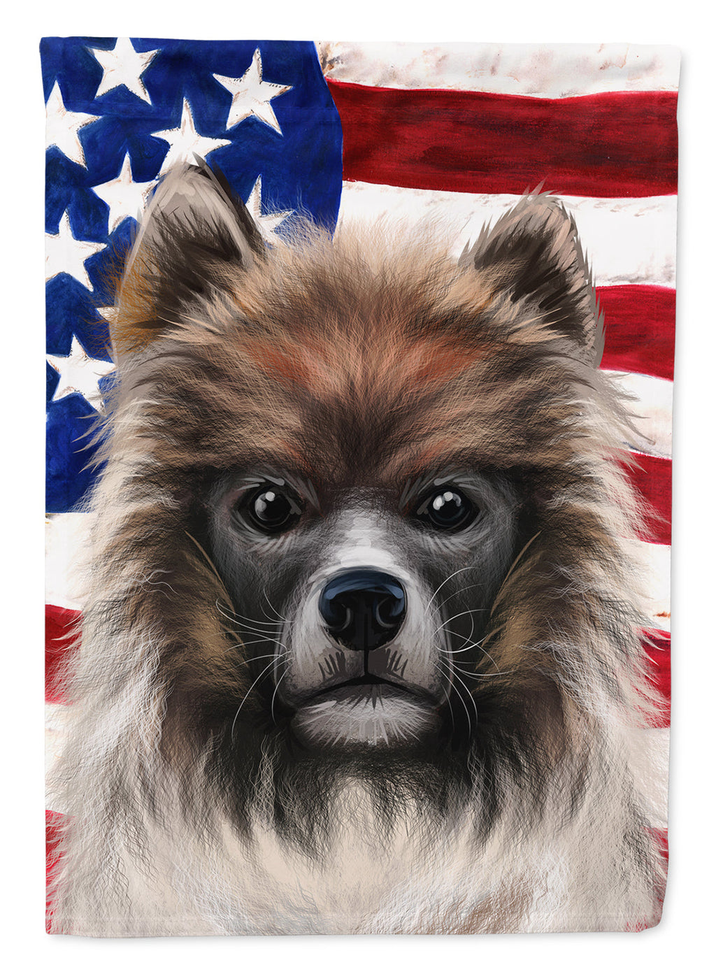 Elo Dog American Flag House Flag 28x40 Porch Sleeve Pole Decorative Outside Yard Banner Artwork Wall Hanging, Polyester
