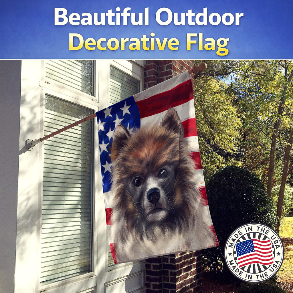 Elo Dog American Flag House Flag 28x40 Porch Sleeve Pole Decorative Outside Yard Banner Artwork Wall Hanging, Polyester