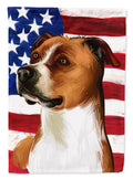 English Foxhound Dog American Flag House Flag 28x40 Porch Sleeve Pole Decorative Outside Yard Banner Artwork Wall Hanging, Polyester