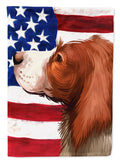 English Setter Dog American Flag House Flag 28x40 Porch Sleeve Pole Decorative Outside Yard Banner Artwork Wall Hanging, Polyester