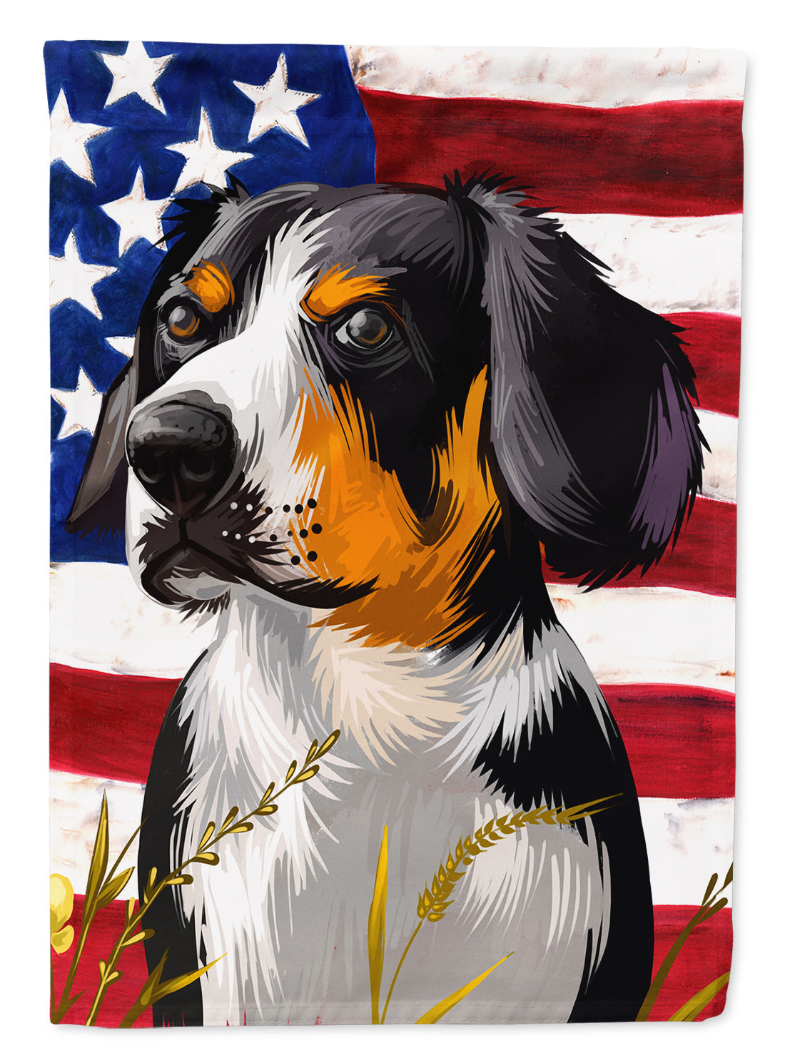 Entlebucher Mountain Dog American Flag House Flag 28x40 Porch Sleeve Pole Decorative Outside Yard Banner Artwork Wall Hanging, Polyester