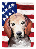 Estonian Hound Dog American Flag House Flag 28x40 Porch Sleeve Pole Decorative Outside Yard Banner Artwork Wall Hanging, Polyester
