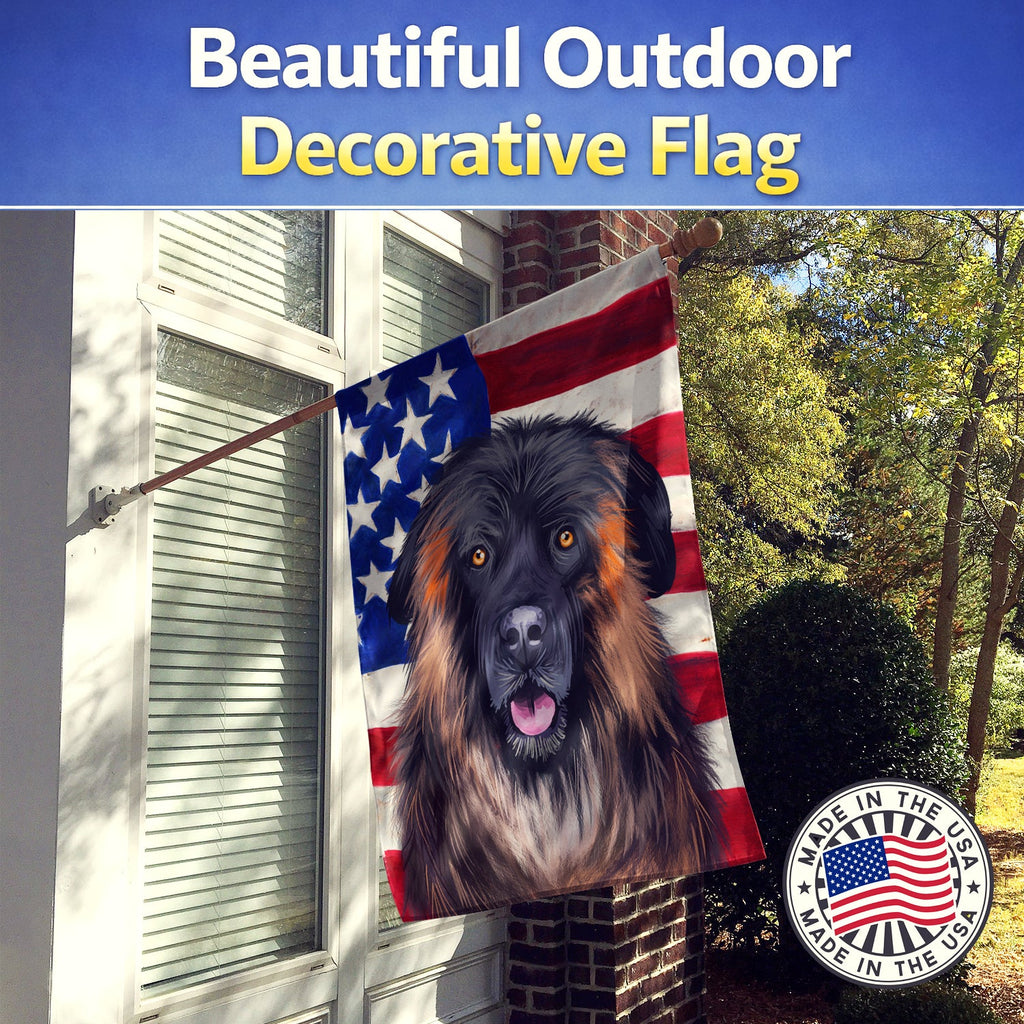 Estrela Mountain Dog American Flag House Flag 28x40 Porch Sleeve Pole Decorative Outside Yard Banner Artwork Wall Hanging, Polyester
