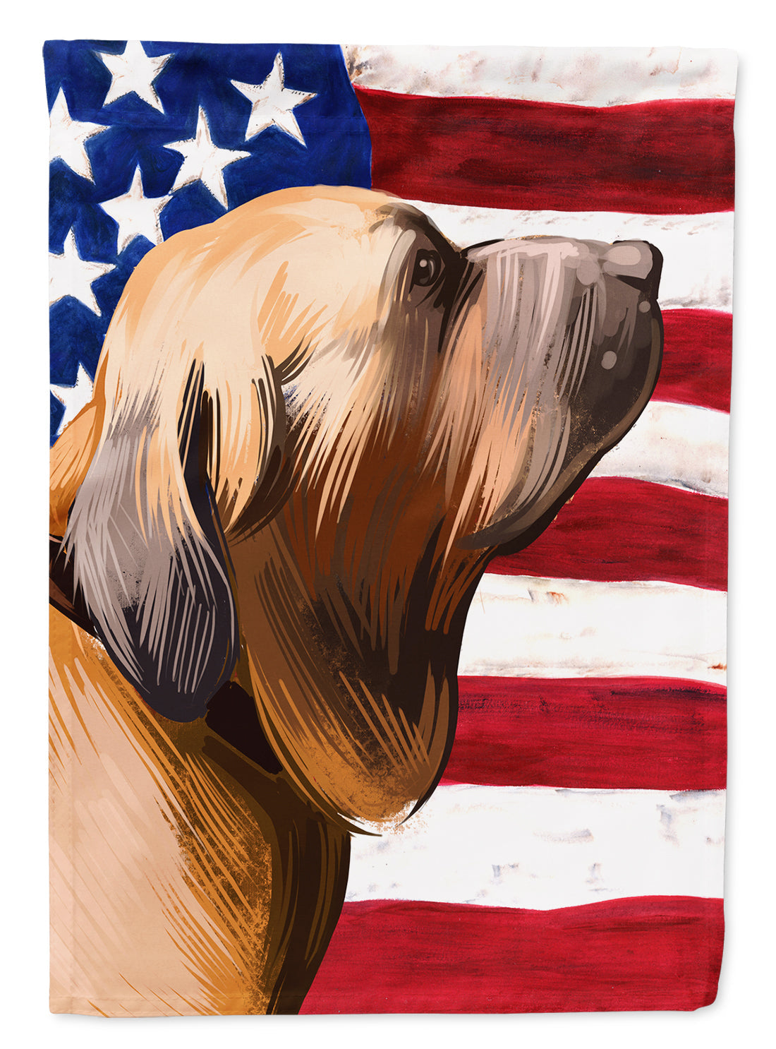 Fila Brasileiro Dog American Flag House Flag 28x40 Porch Sleeve Pole Decorative Outside Yard Banner Artwork Wall Hanging, Polyester