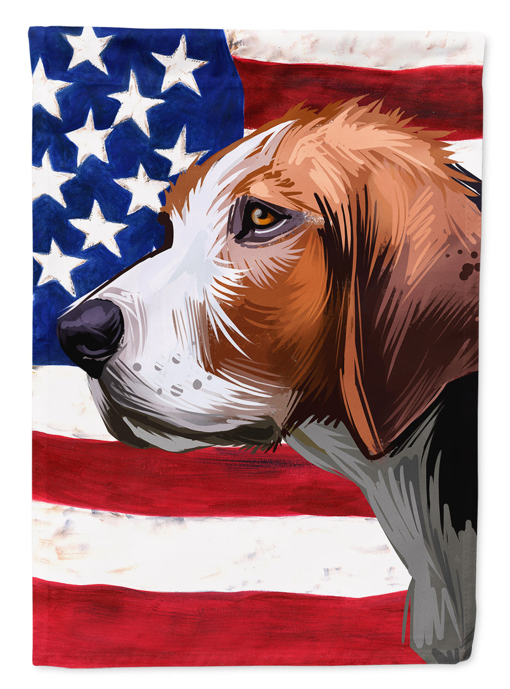 Finnish hound Dog American Flag House Flag 28x40 Porch Sleeve Pole Decorative Outside Yard Banner Artwork Wall Hanging, Polyester