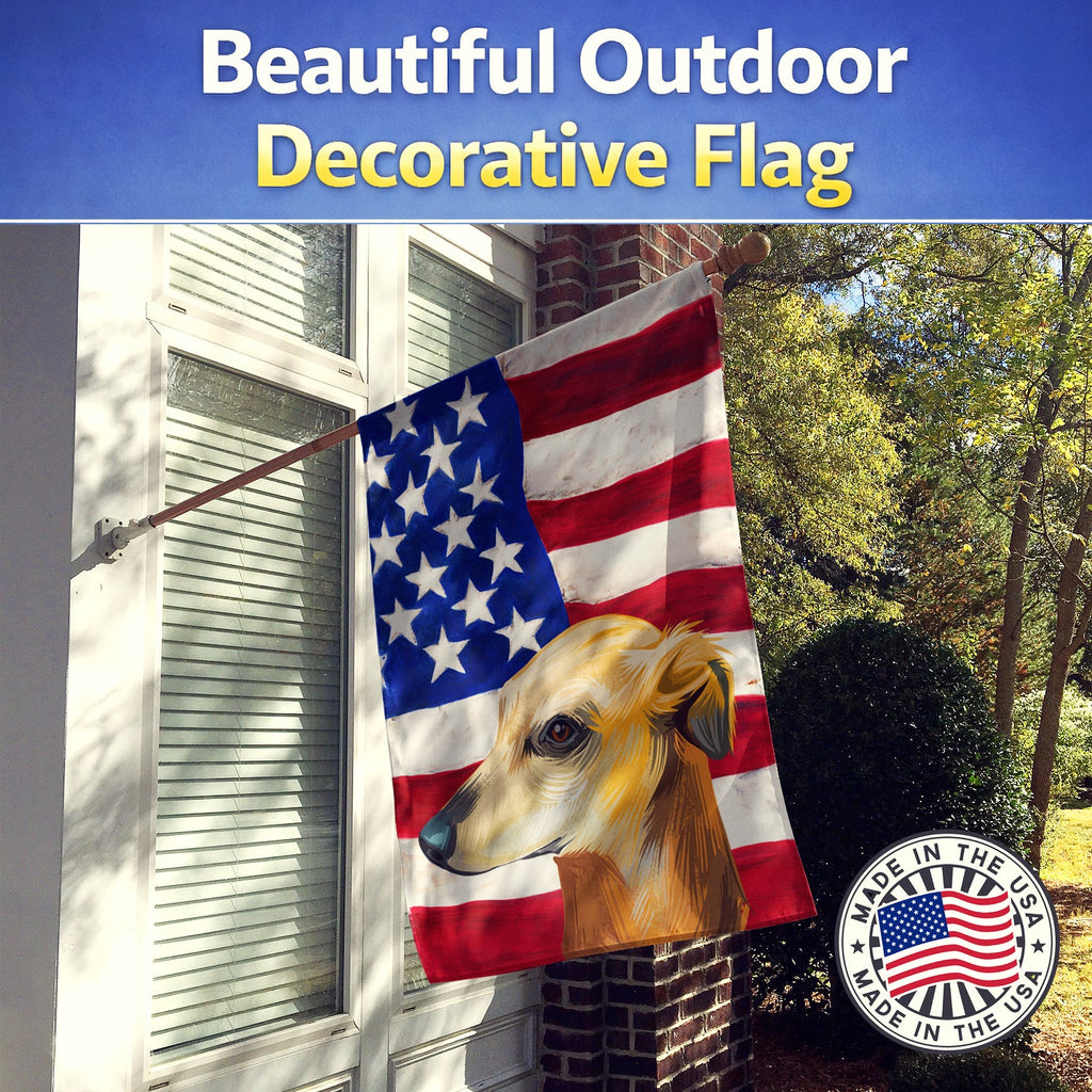 Galgo Espanol Dog American Flag House Flag 28x40 Porch Sleeve Pole Decorative Outside Yard Banner Artwork Wall Hanging, Polyester