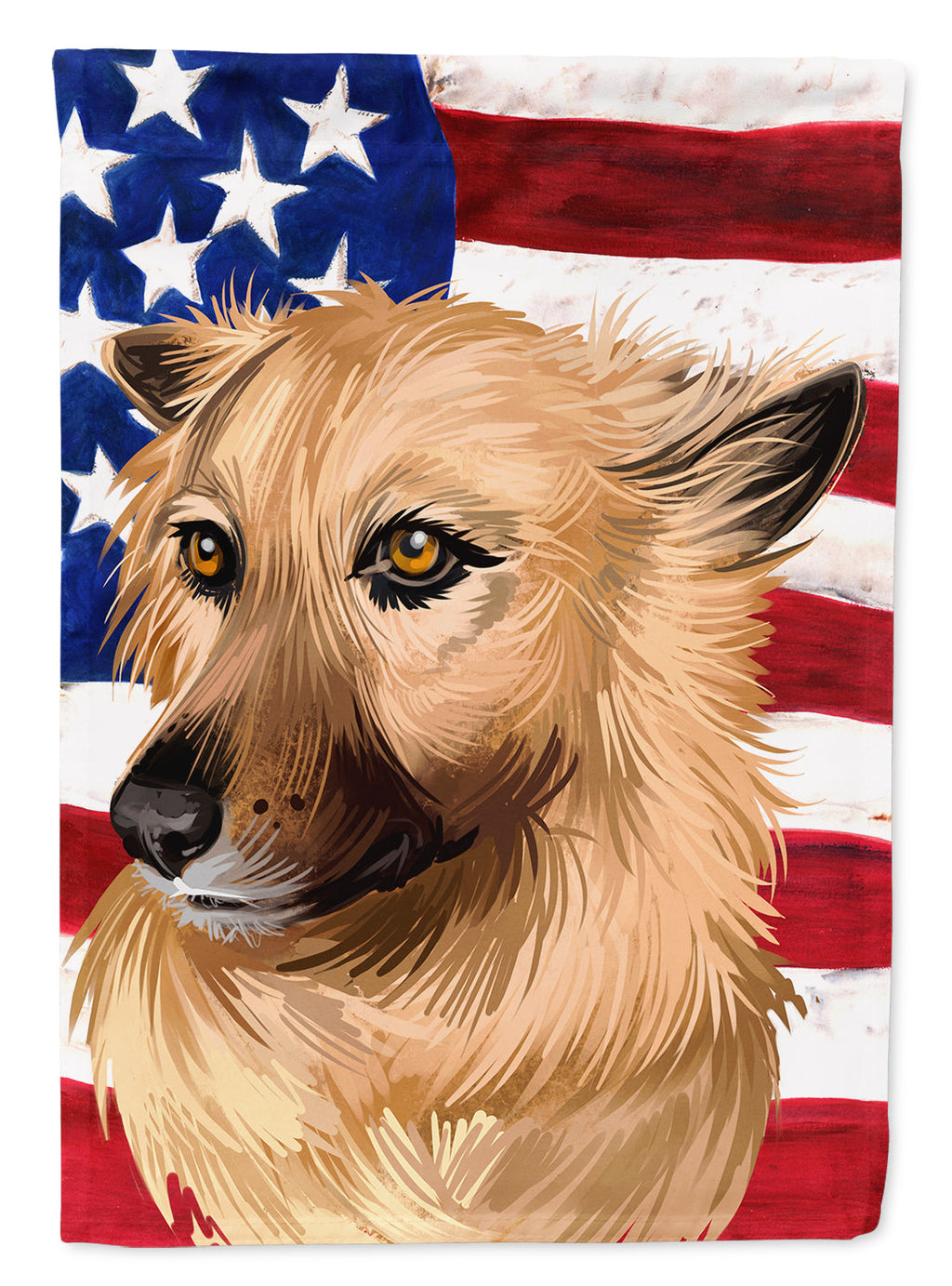 Garafian Shepherd Dog American Flag House Flag 28x40 Porch Sleeve Pole Decorative Outside Yard Banner Artwork Wall Hanging, Polyester