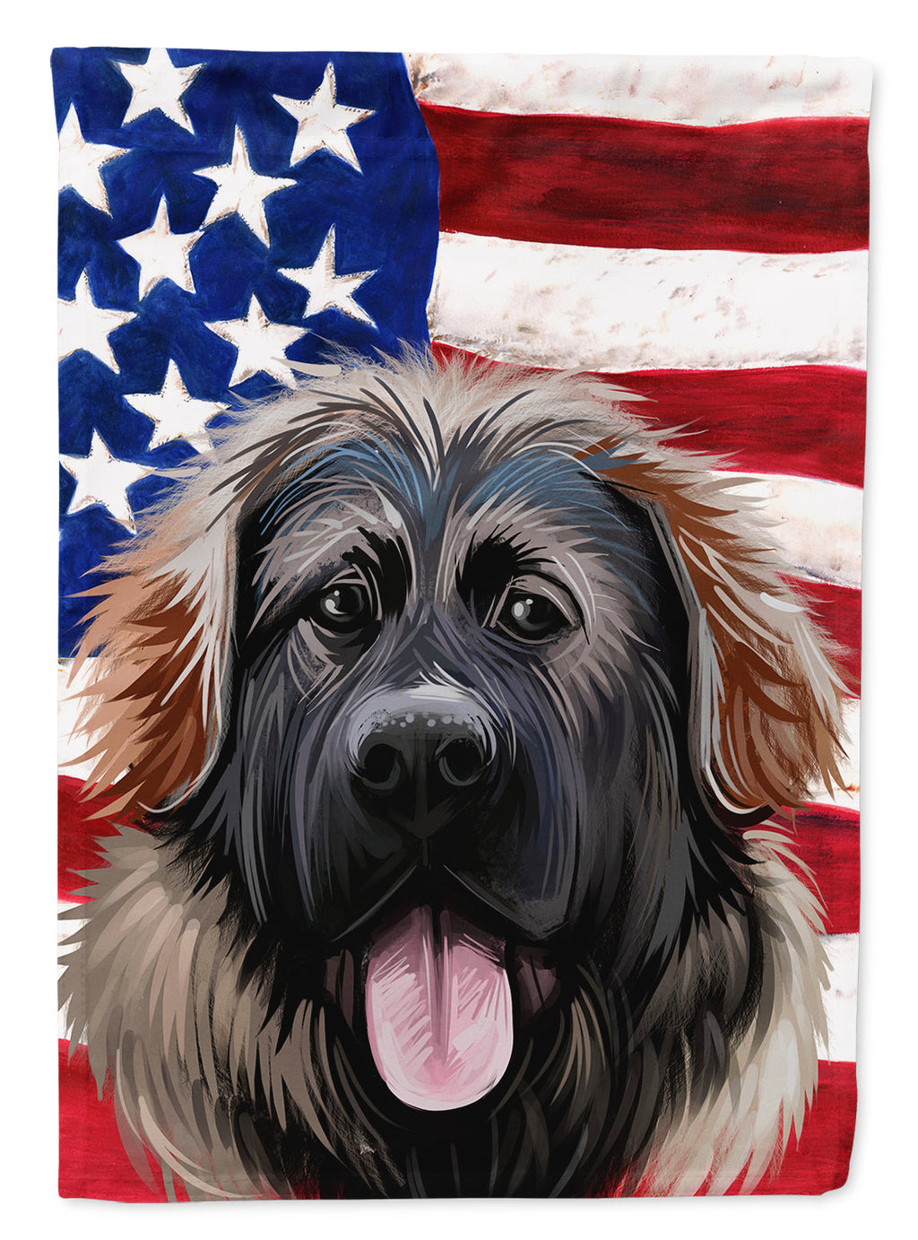 Georgian Shepherd Dog American Flag House Flag 28x40 Porch Sleeve Pole Decorative Outside Yard Banner Artwork Wall Hanging, Polyester