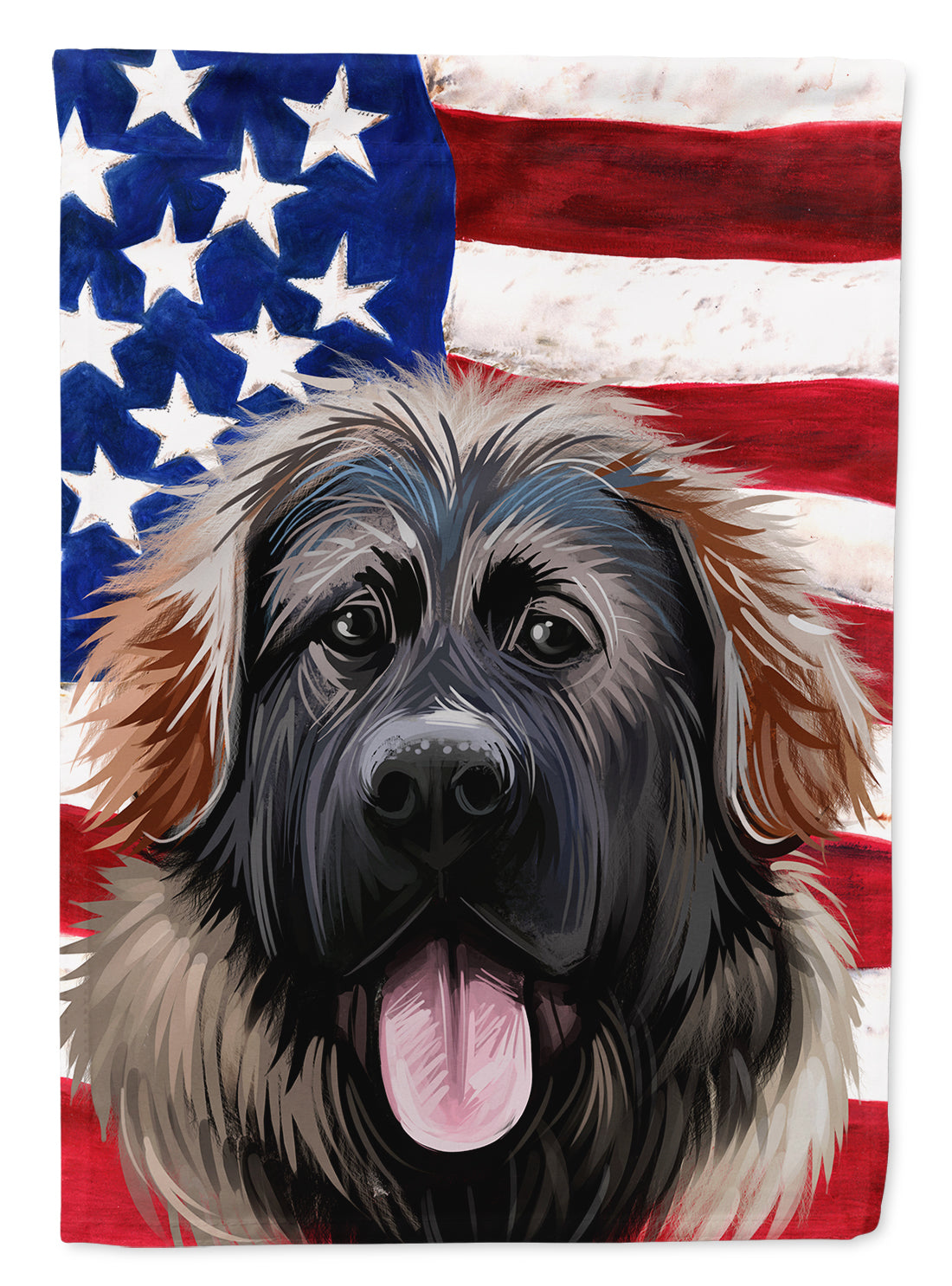 Georgian Shepherd Dog American Flag House Flag 28x40 Porch Sleeve Pole Decorative Outside Yard Banner Artwork Wall Hanging, Polyester