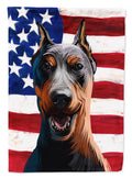 German Pinscher Dog American Flag House Flag 28x40 Porch Sleeve Pole Decorative Outside Yard Banner Artwork Wall Hanging, Polyester
