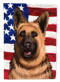 German Shepherd Dog American Flag House Flag 28x40 Porch Sleeve Pole Decorative Outside Yard Banner Artwork Wall Hanging, Polyester