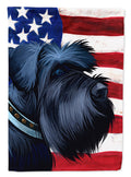Giant Schnauzer Dog American Flag House Flag 28x40 Porch Sleeve Pole Decorative Outside Yard Banner Artwork Wall Hanging, Polyester