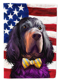 Gordon Setter Dog American Flag House Flag 28x40 Porch Sleeve Pole Decorative Outside Yard Banner Artwork Wall Hanging, Polyester